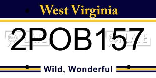 2POB157 West Virginia License Plate