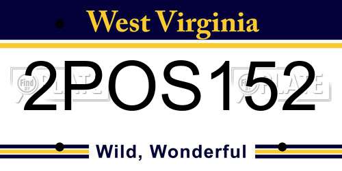 2POS152 West Virginia License Plate