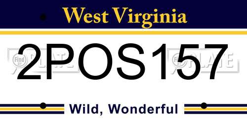 2POS157 West Virginia License Plate