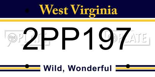 2PP197 West Virginia License Plate