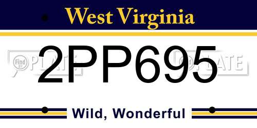 2PP695 West Virginia License Plate