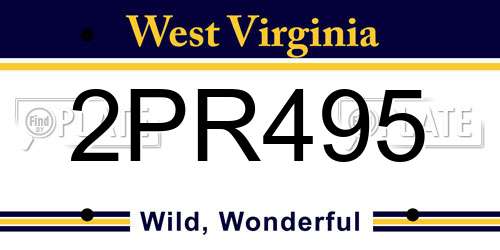 2PR495 West Virginia License Plate