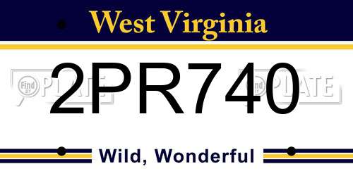 2PR740 West Virginia License Plate