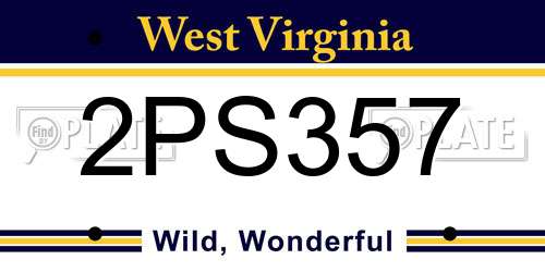 2PS357 West Virginia License Plate