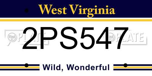 2PS547 West Virginia License Plate
