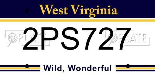 2PS727 West Virginia License Plate