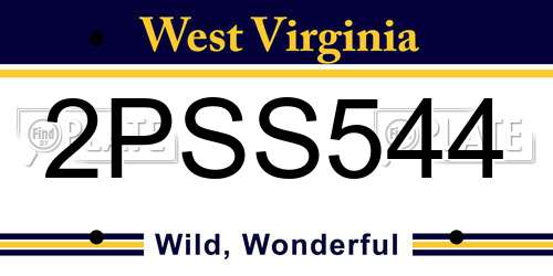 2PSS544 West Virginia License Plate