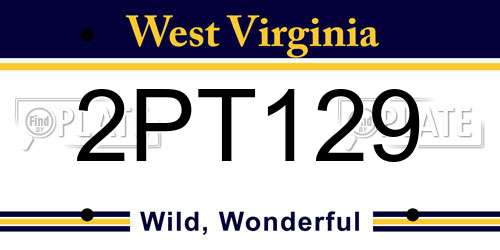 2PT129 West Virginia License Plate