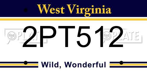 2PT512 West Virginia License Plate