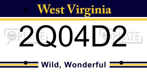 2Q04D2 West Virginia License Plate