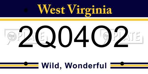 2Q04O2 West Virginia License Plate