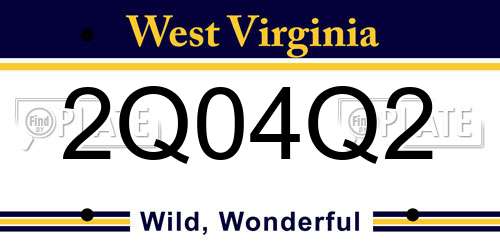 2Q04Q2 West Virginia License Plate