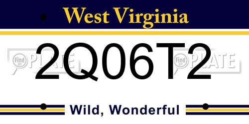 2Q06T2 West Virginia License Plate