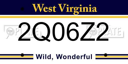 2Q06Z2 West Virginia License Plate