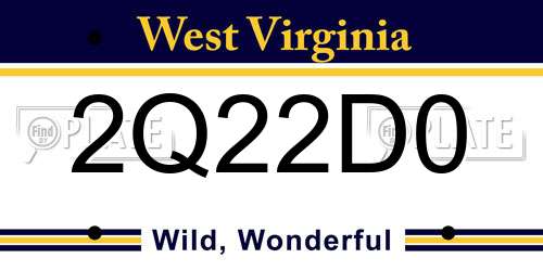 2Q22D0 West Virginia License Plate
