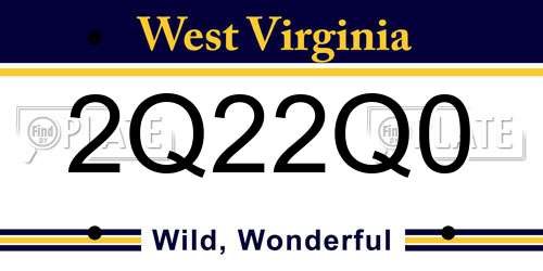 2Q22Q0 West Virginia License Plate