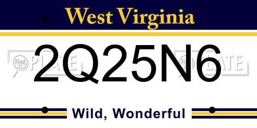 2Q25N6 West Virginia License Plate