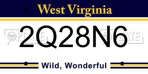 2Q28N6 West Virginia License Plate