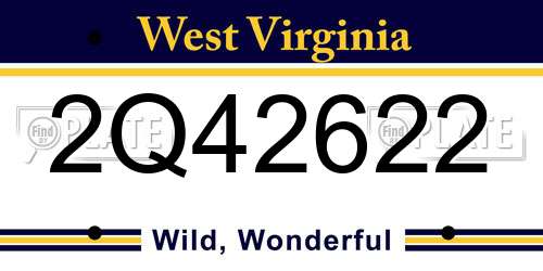 2Q42622 West Virginia License Plate