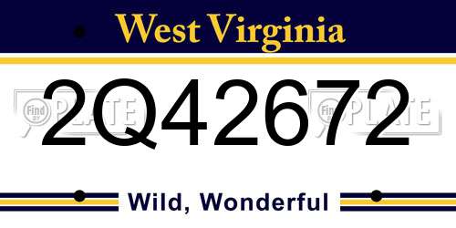 2Q42672 West Virginia License Plate