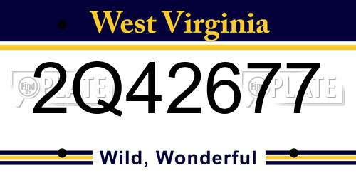 2Q42677 West Virginia License Plate