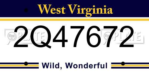 2Q47672 West Virginia License Plate