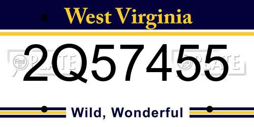 2Q57455 West Virginia License Plate