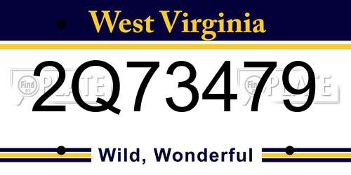 2Q73479 West Virginia License Plate