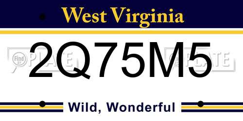 2Q75M5 West Virginia License Plate