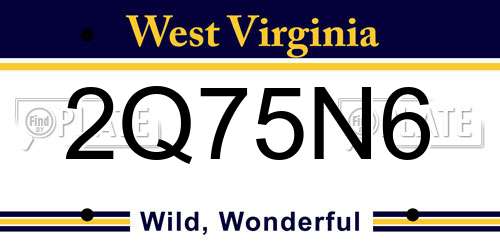 2Q75N6 West Virginia License Plate