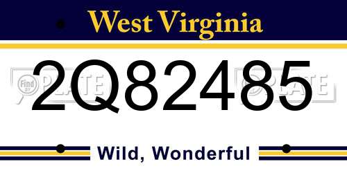 2Q82485 West Virginia License Plate