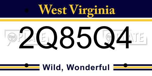 2Q85Q4 West Virginia License Plate