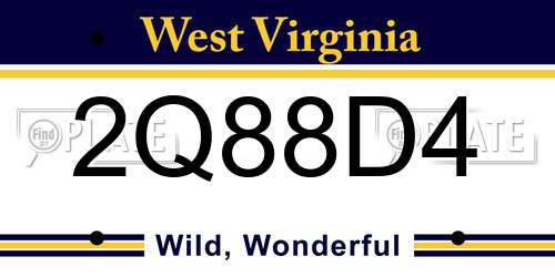 2Q88D4 West Virginia License Plate