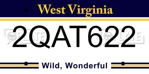 2QAT622 West Virginia License Plate