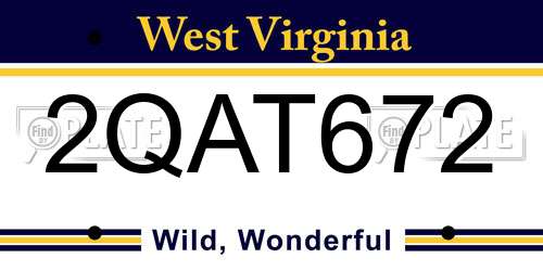 2QAT672 West Virginia License Plate