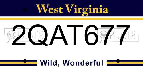 2QAT677 West Virginia License Plate