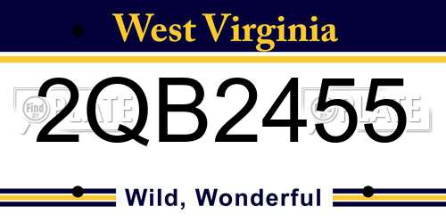2QB2455 West Virginia License Plate
