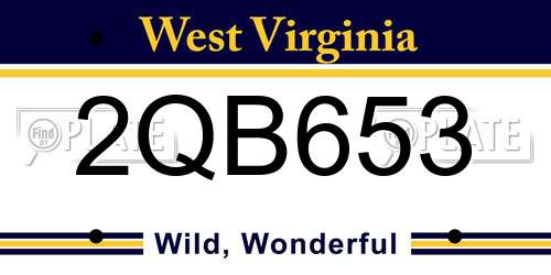 2QB653 West Virginia License Plate
