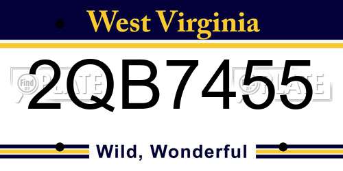 2QB7455 West Virginia License Plate