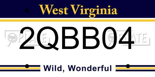 2QBB04 West Virginia License Plate