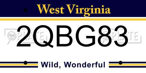 2QBG83 West Virginia License Plate