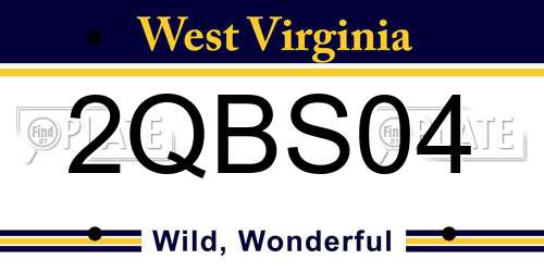 2QBS04 West Virginia License Plate