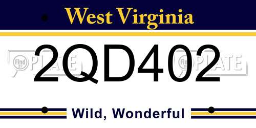 2QD402 West Virginia License Plate