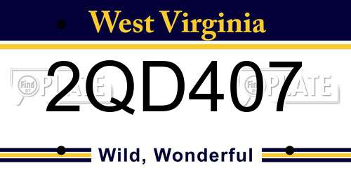 2QD407 West Virginia License Plate