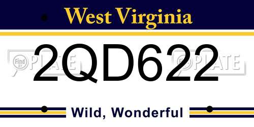2QD622 West Virginia License Plate