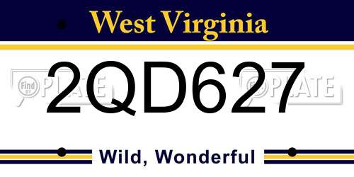 2QD627 West Virginia License Plate