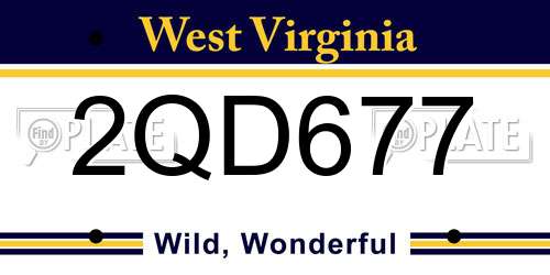 2QD677 West Virginia License Plate