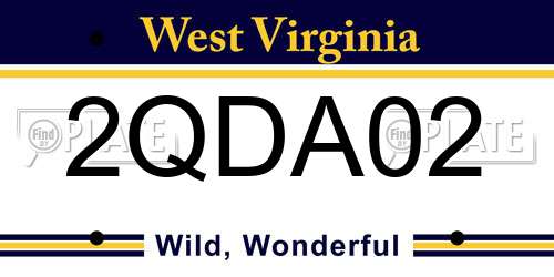 2QDA02 West Virginia License Plate