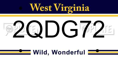2QDG72 West Virginia License Plate