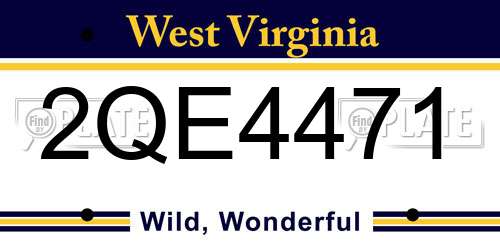 2QE4471 West Virginia License Plate